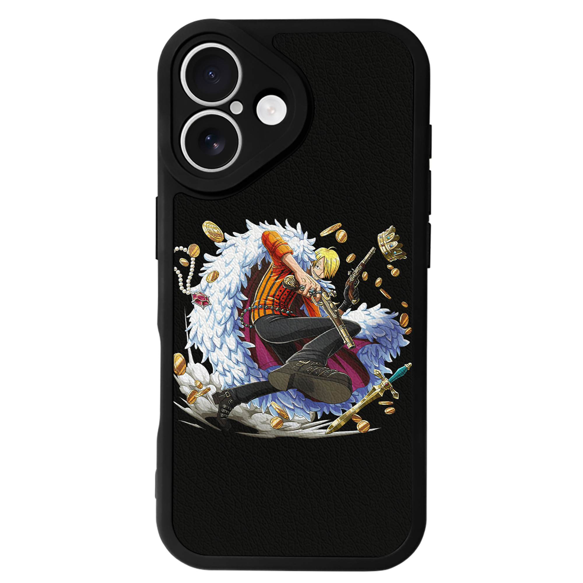（画像用） ワンピース サンジ ONE PIECE Sanji 【iPhone 16シリーズ対応】シリコンスマホケース（レザー調） 材質：シリコン